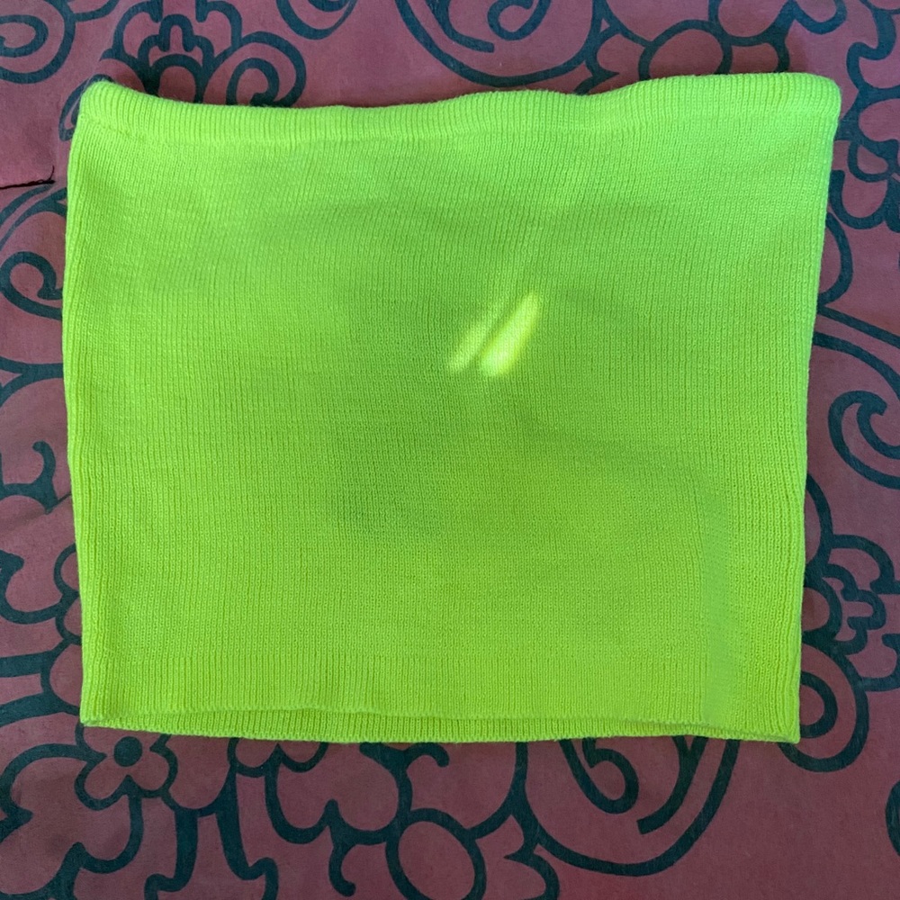 neon yellow crop top bandeau
